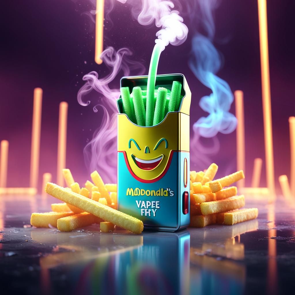 Marijuana Vape French Fry Box: 3D Game Art