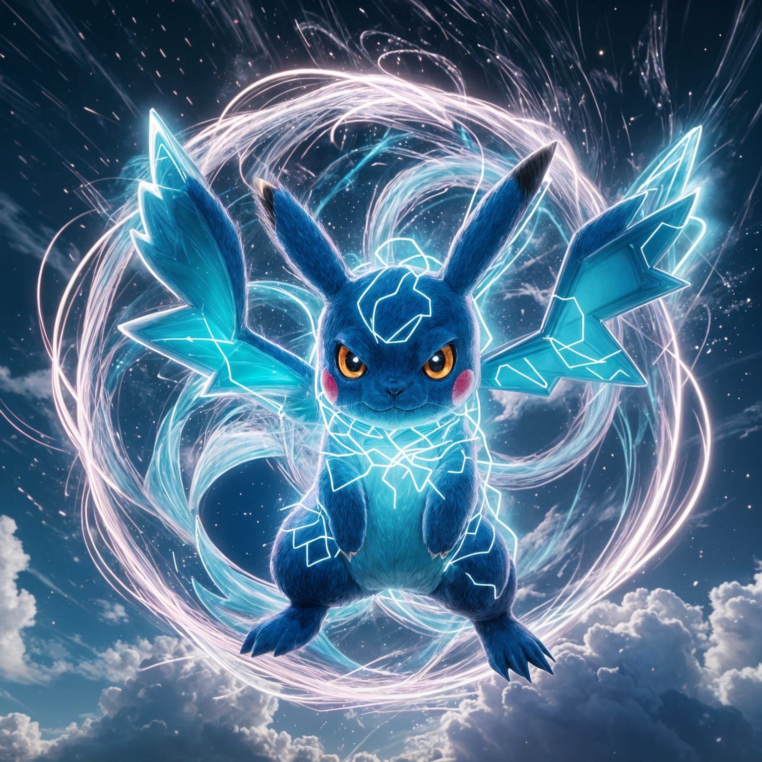 Psychic Pikachu Pokémon in Anime Style