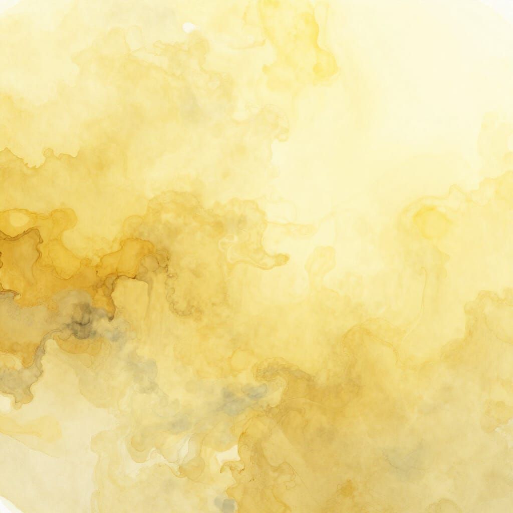 Abstract Yellow Watercolor Swirls in Ethereal Light