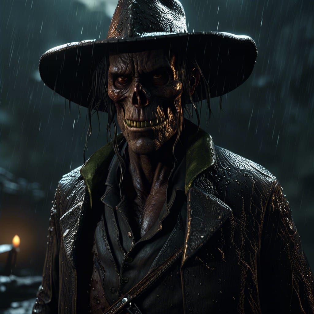 Moldy Cowboy Ghoul in Rain: 3D Game Cinematic