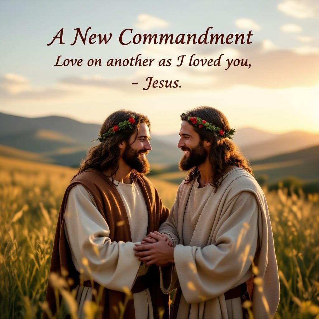 Jesus Delivers a New Commandment of Love in Biblical Setting