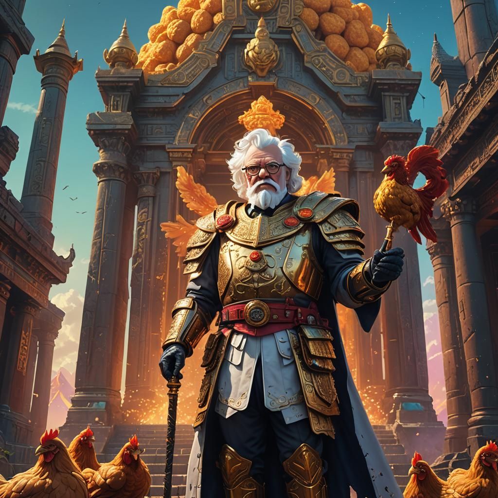 Colonel Sanders in Fantasy Temple Concept Art