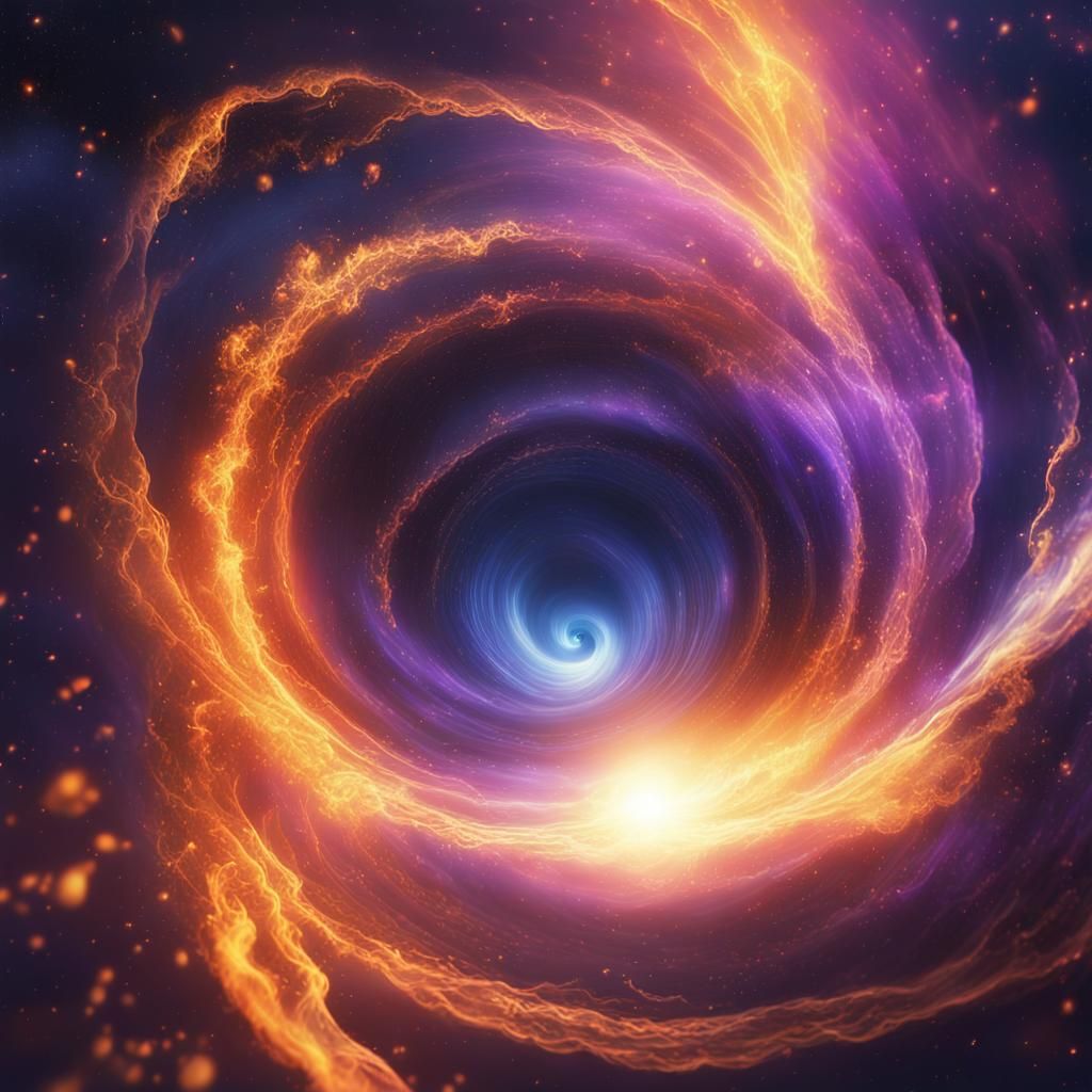 Cosmic Vortex Galaxy Formation in Fantasy Art
