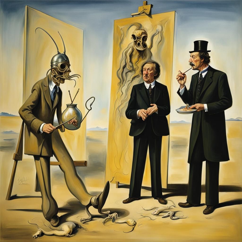 Surreal Monty Python Sketch in Dali Style