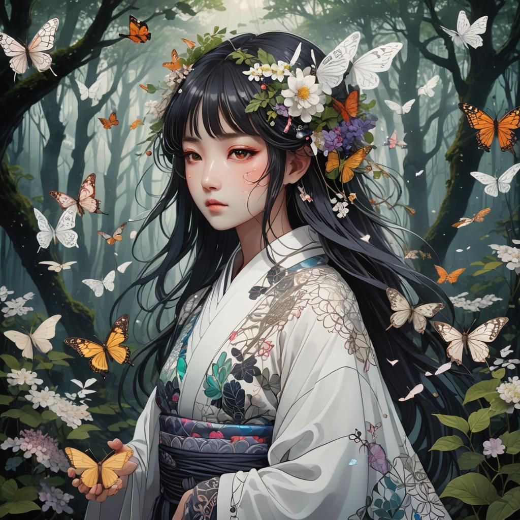 Anime Goddess Summons Magic in Ghibli Forest