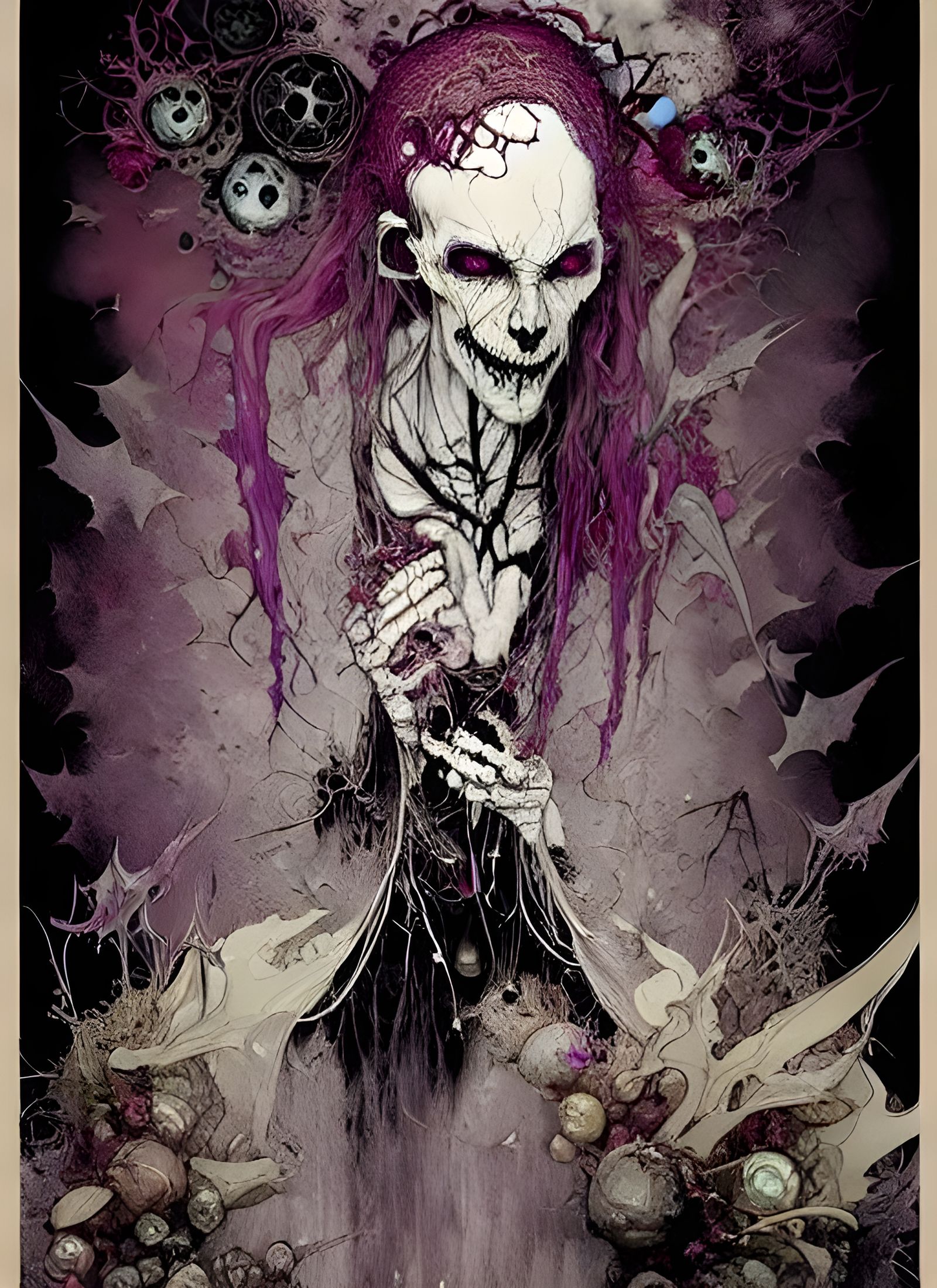 Sinister Necromancer in Dark Fantasy Art Style