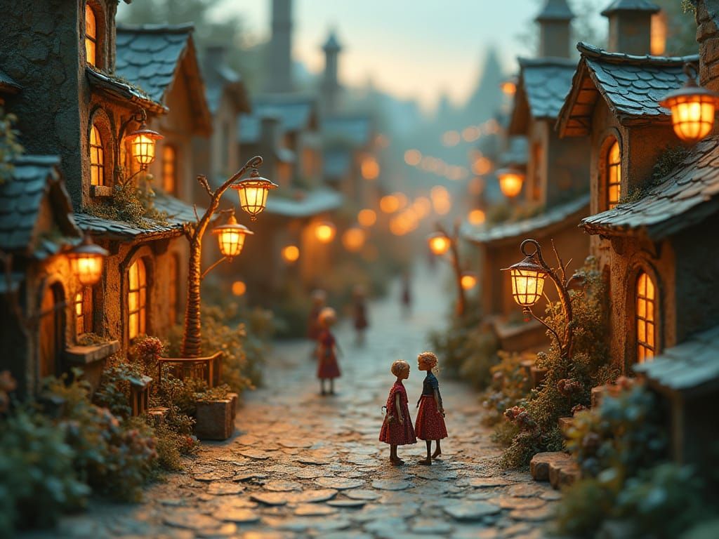 Magical Miniature City Crafted from Found Objects