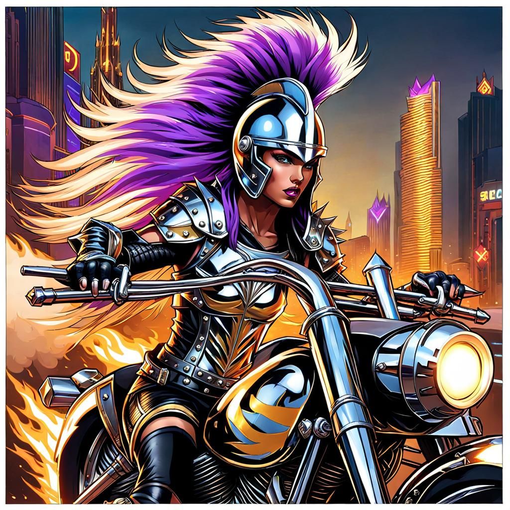 Punk Gladiator Biker in Las Vegas