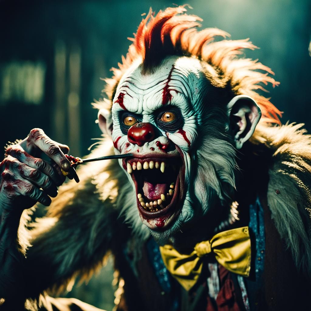 Zombie Monkey Clown Toddlers Eat Rats