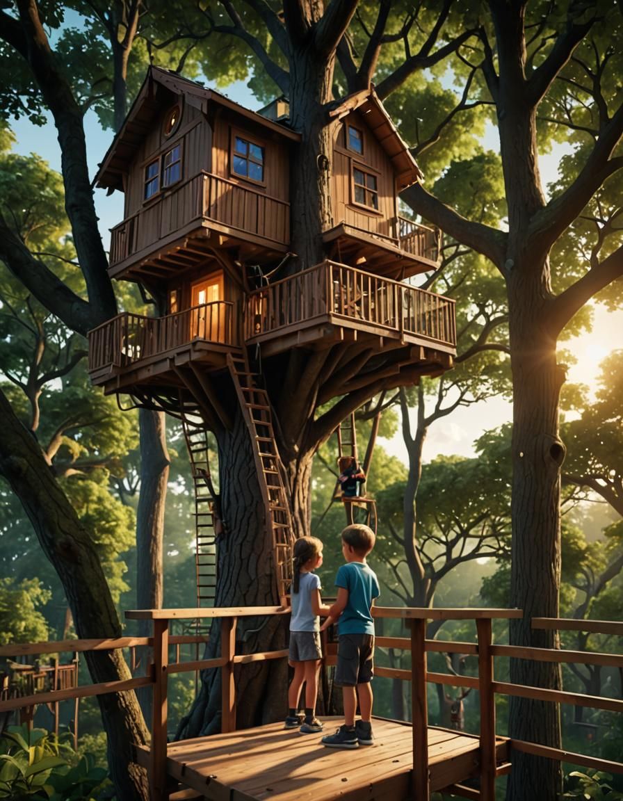 Brother and Sister Build Fantastical Treehouse