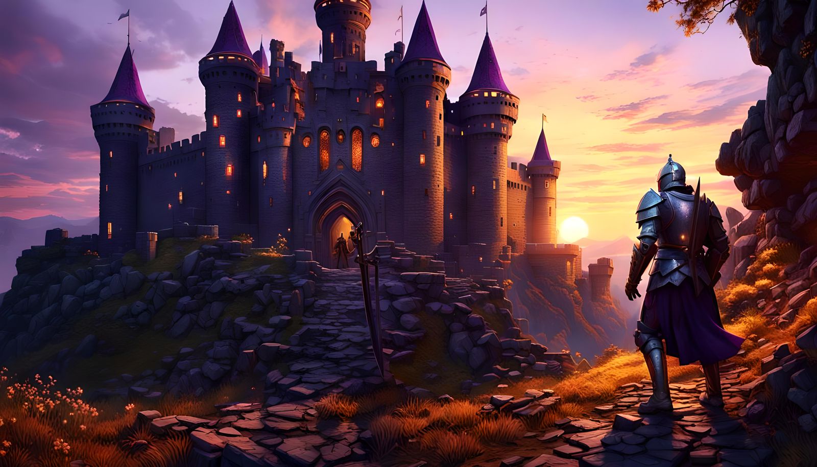 Wounded Knight Returns Home: Dark Fantasy Concept Art