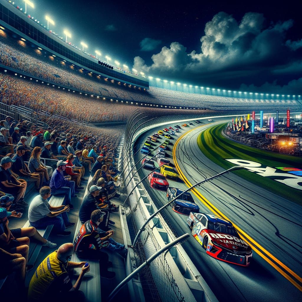 Nighttime NASCAR Race at Daytona Speedway