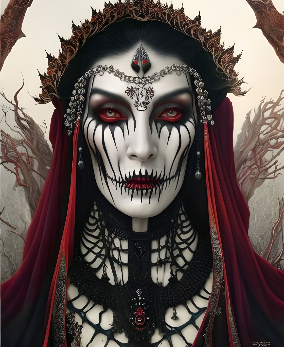 Baba Yaga Portrait in Intricate Detail