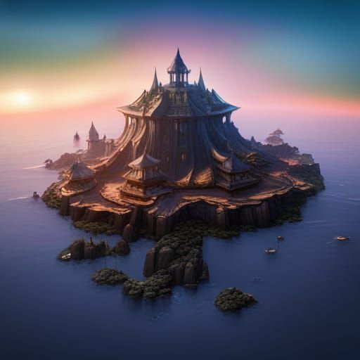 Fantastical Floating Island Concept Art