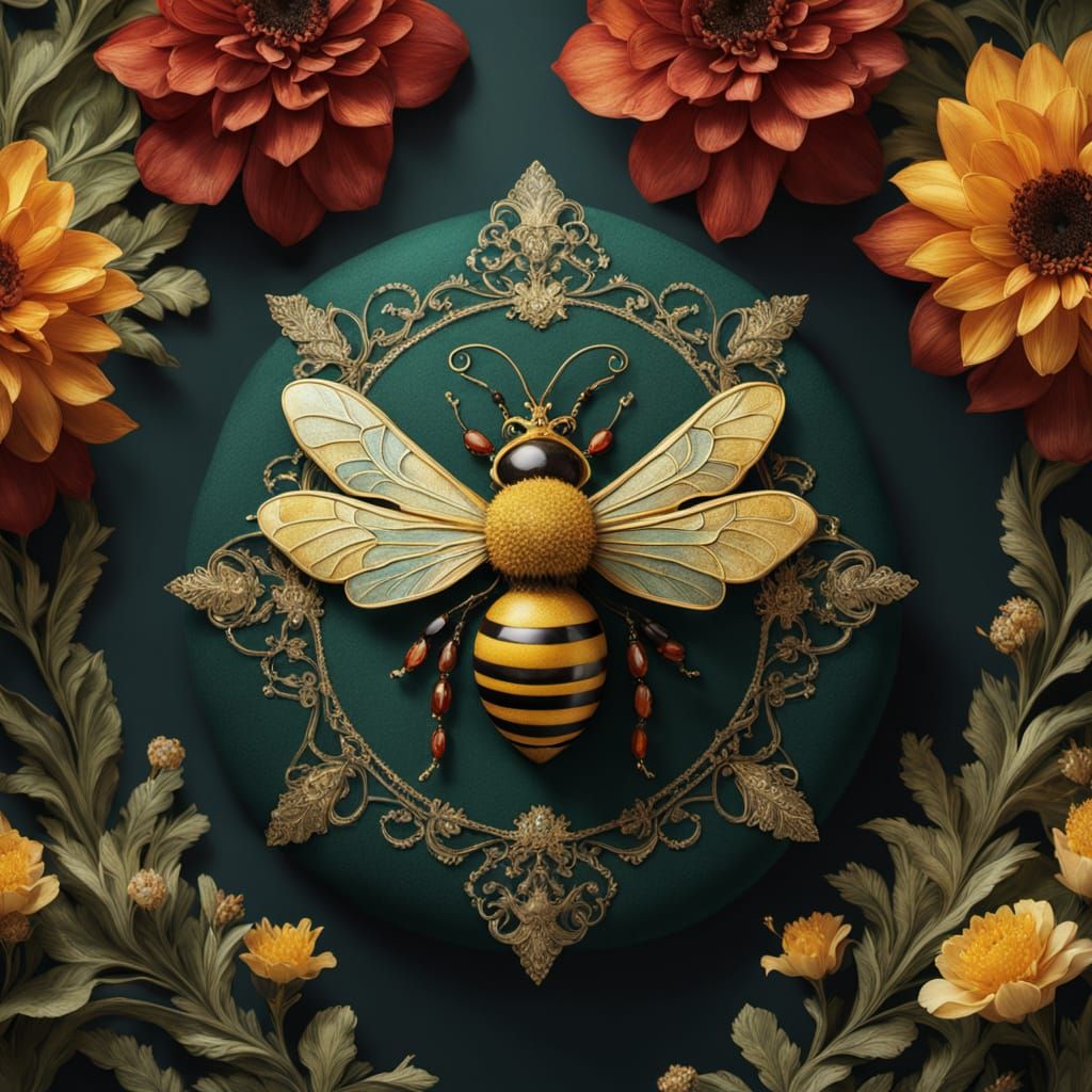 Enchanting Queen Bee in Luxe Velvet Throne