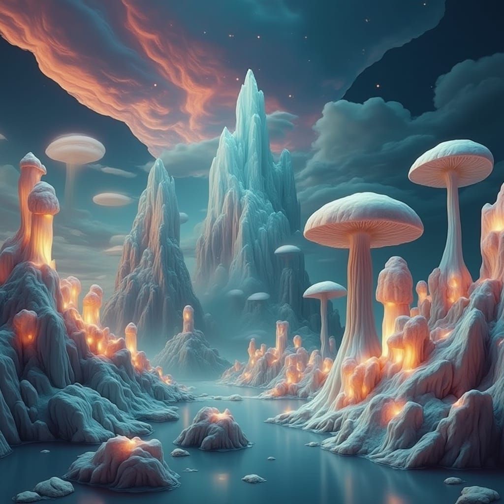 Ethereal Twilight Peaks in Vibrant Hues