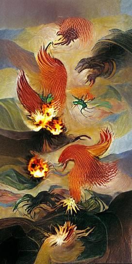 Majestic Phoenix Rising From Flames