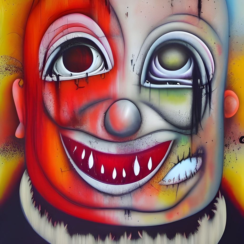 Terrifying Abstract Horror Art Painting