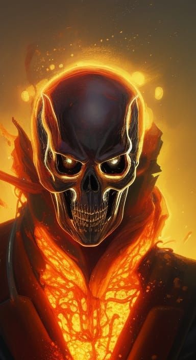 Vegetable Ghost Rider Portrait in Hyperdetailed Style