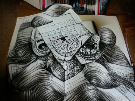 Orthographic Labyrinth in Black and White Ink