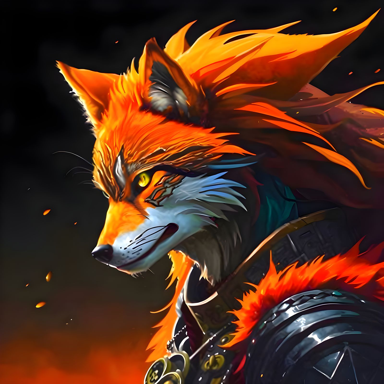 A woman named Wolf-Cat Firefox. earth tones. tribal.