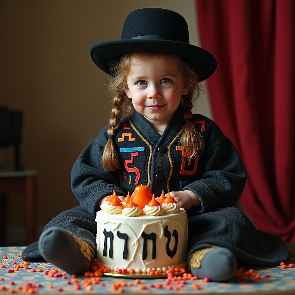 Child with Charcoal Bag in Orthodox Playroom