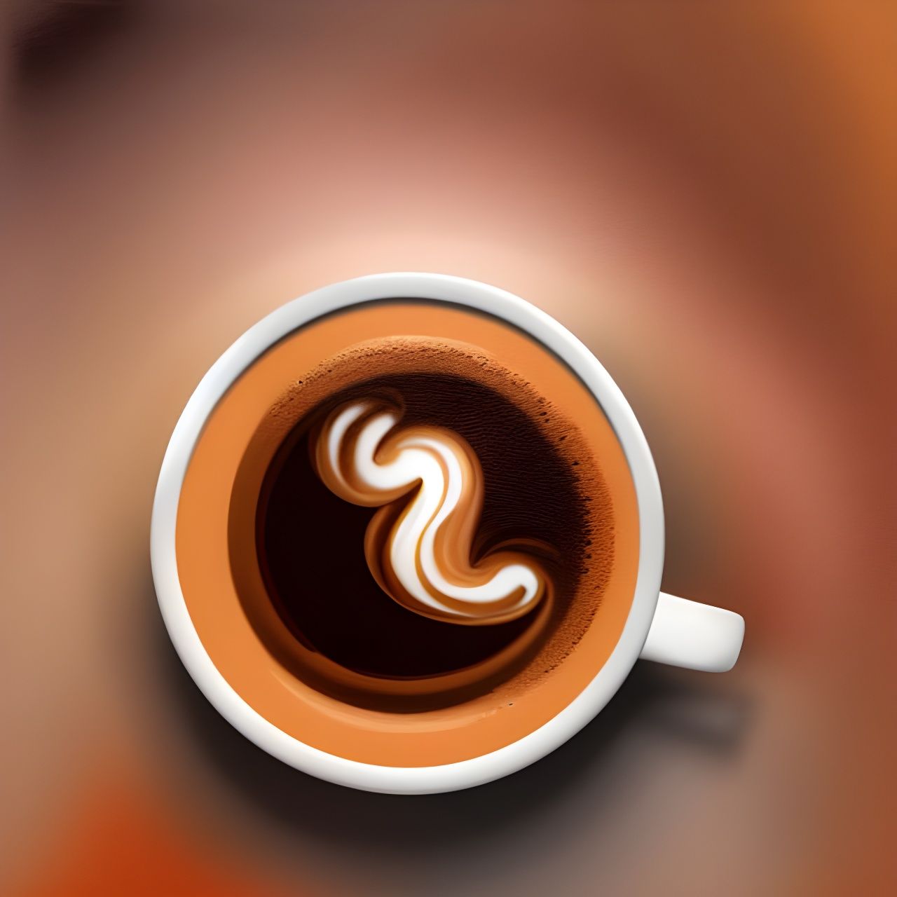 Photorealistic Coffee with Steam in Abstract Style