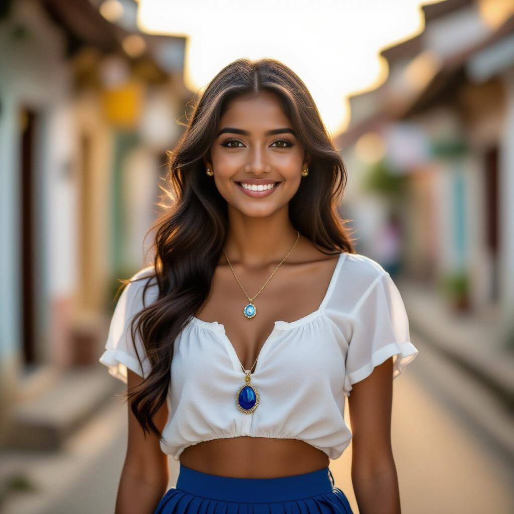 Sri Lankan Girl in Golden Hour Light