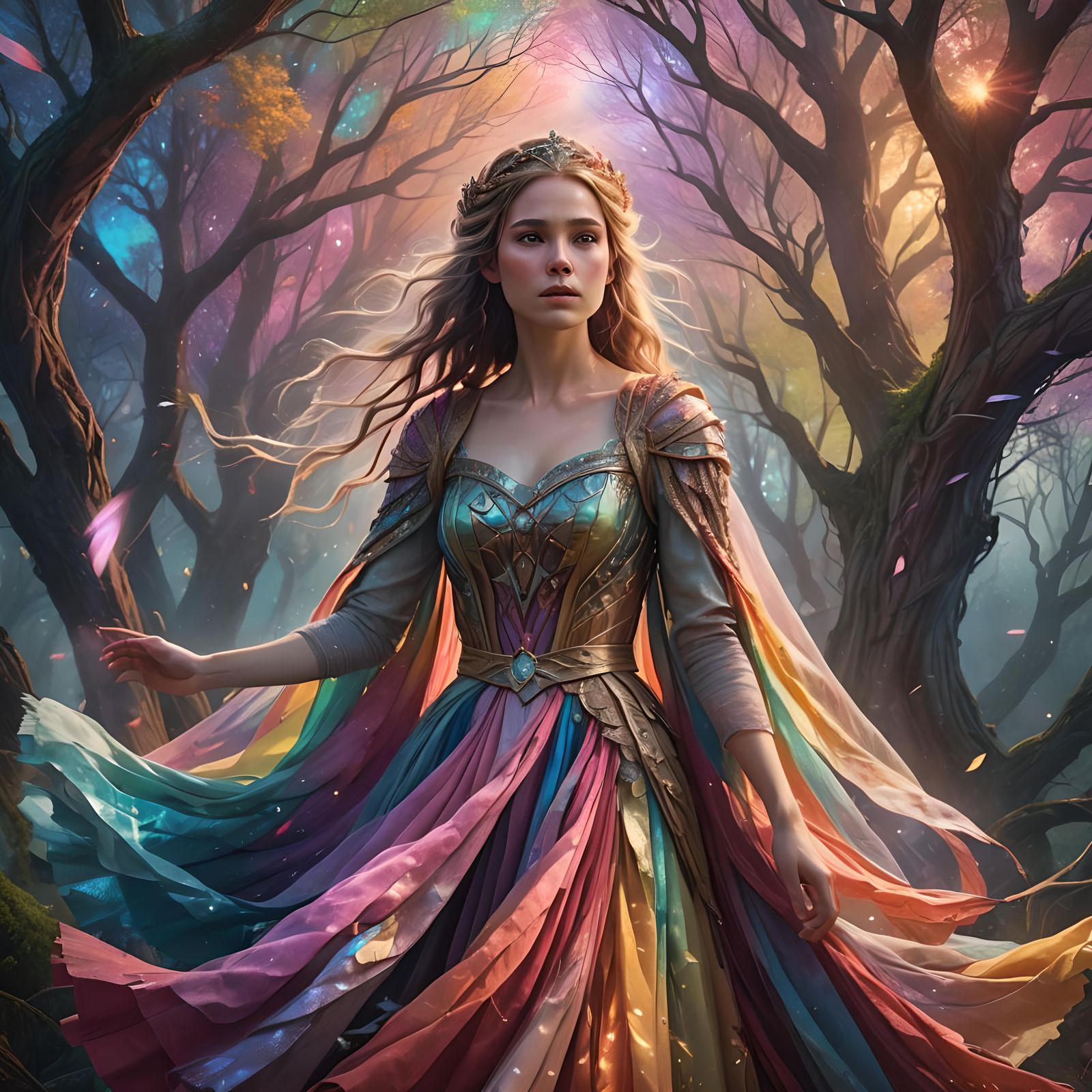 Wardrobe Malfunction in Detailed Matte Painting Style