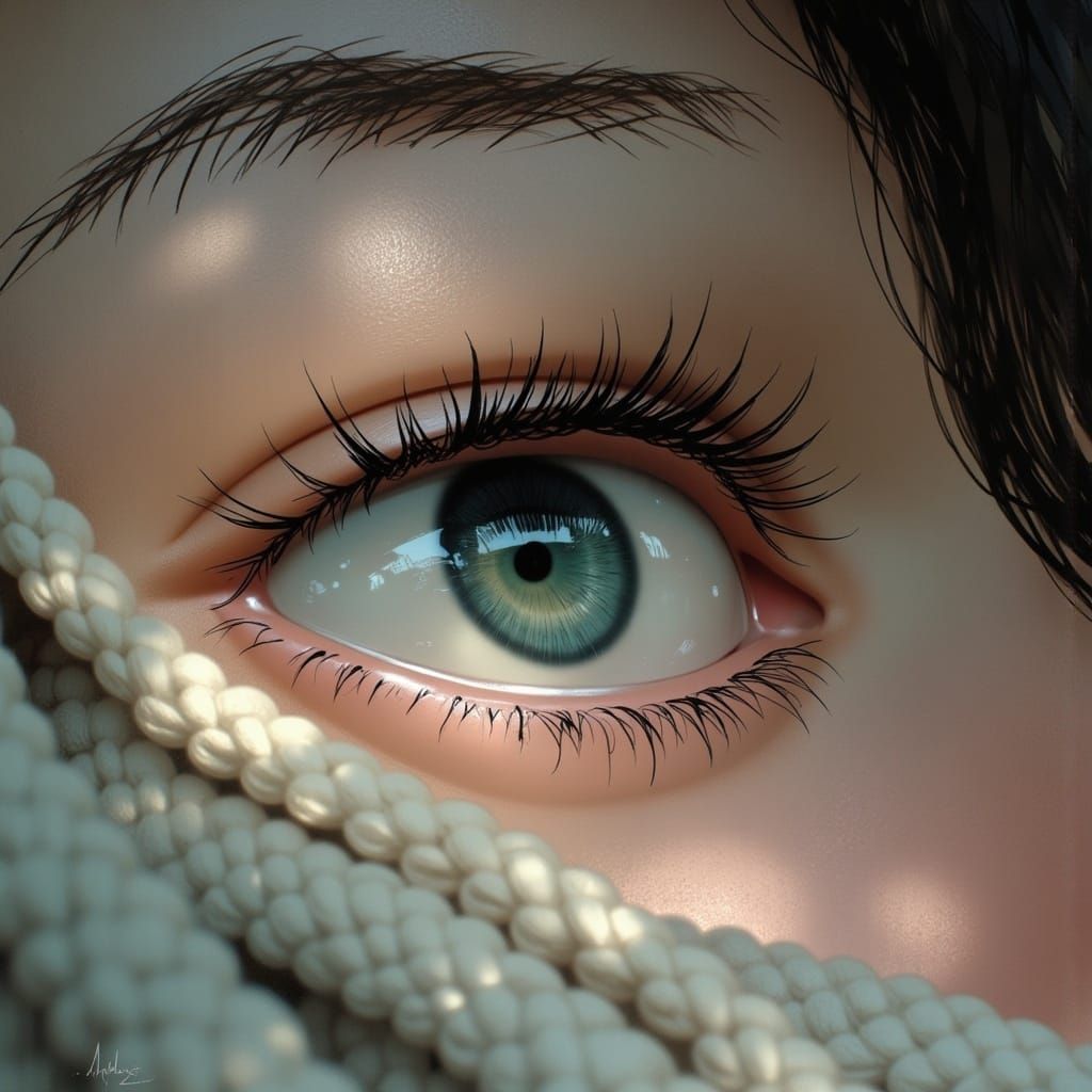 Dreamy Eye Portrait in Ethereal Art Style