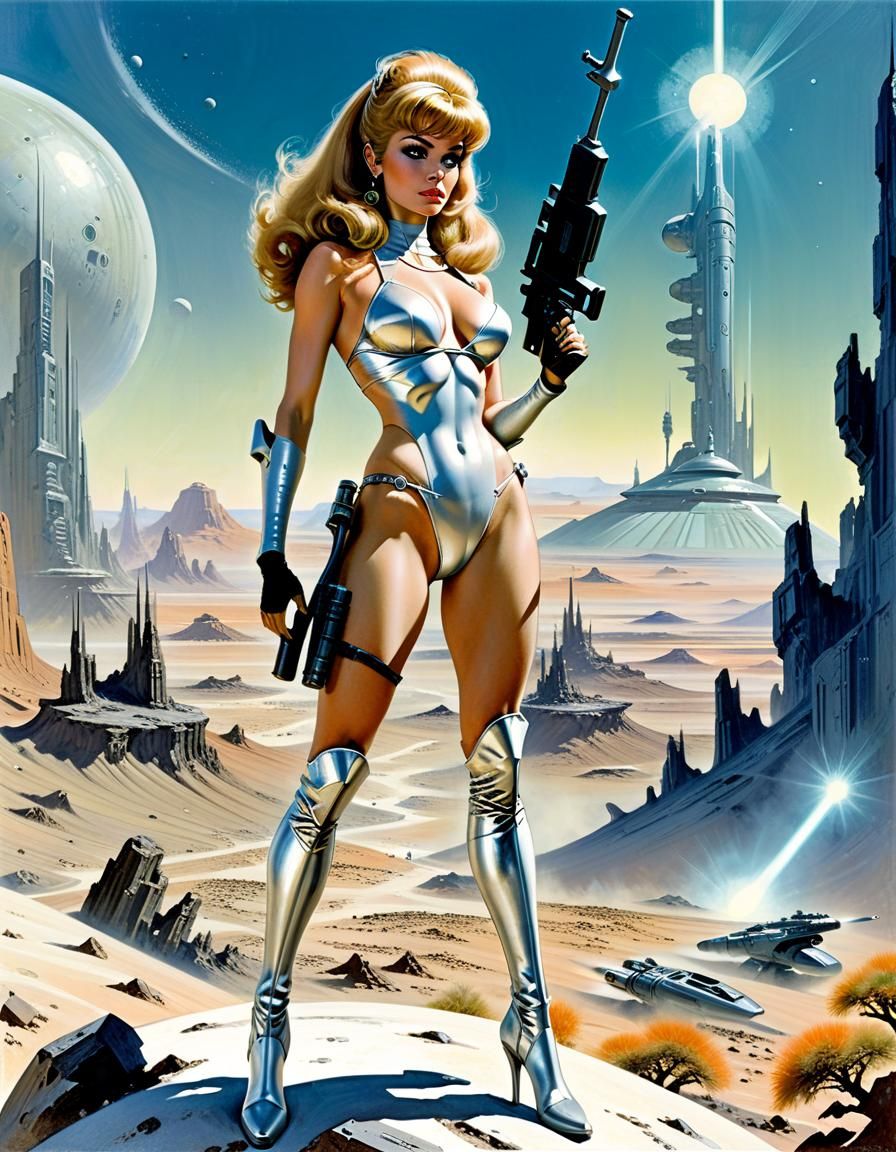 Sci-Fi Queen Barbarella on Alien Planet