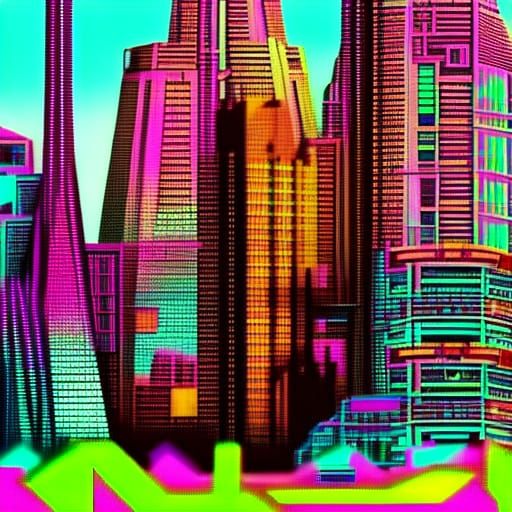 Future Indigenous City: Steampunk Synthwave Neon