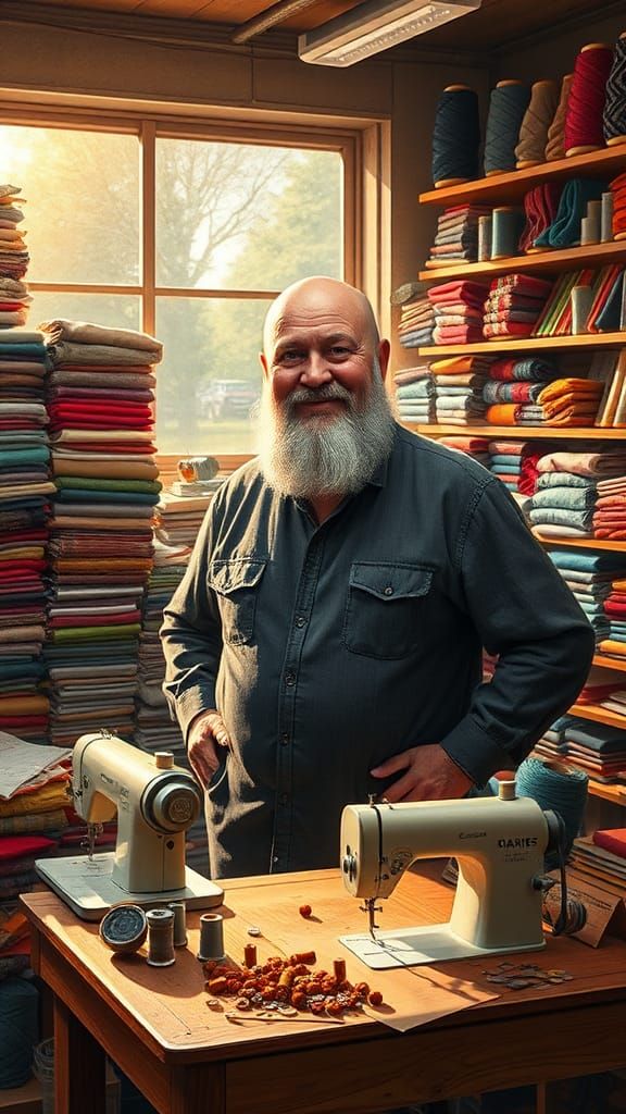 Bald Man in Haberdashery: A Photorealistic Portrait