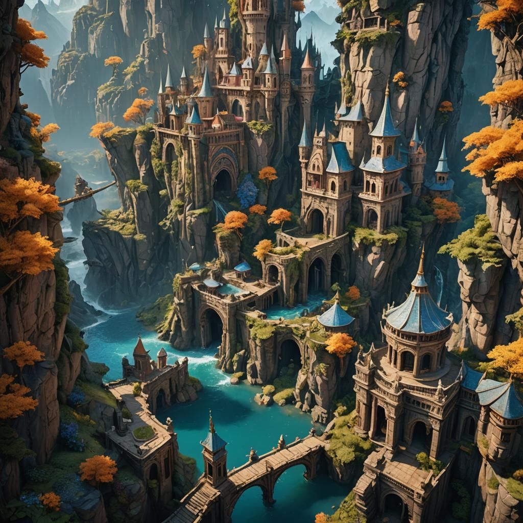 Fantastical Matte Painting in Deep Color, 8K