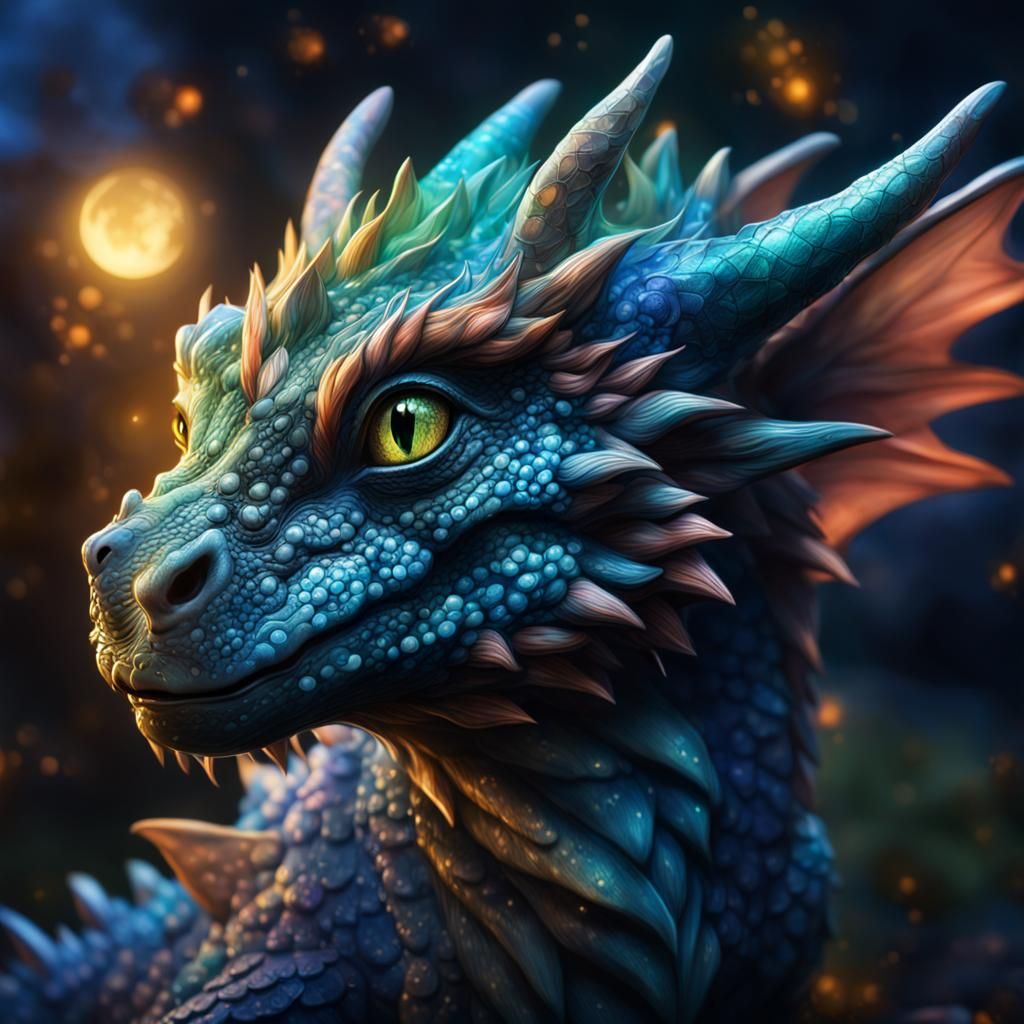 Fairy Baby Dragon Portrait in Hyperrealistic Style