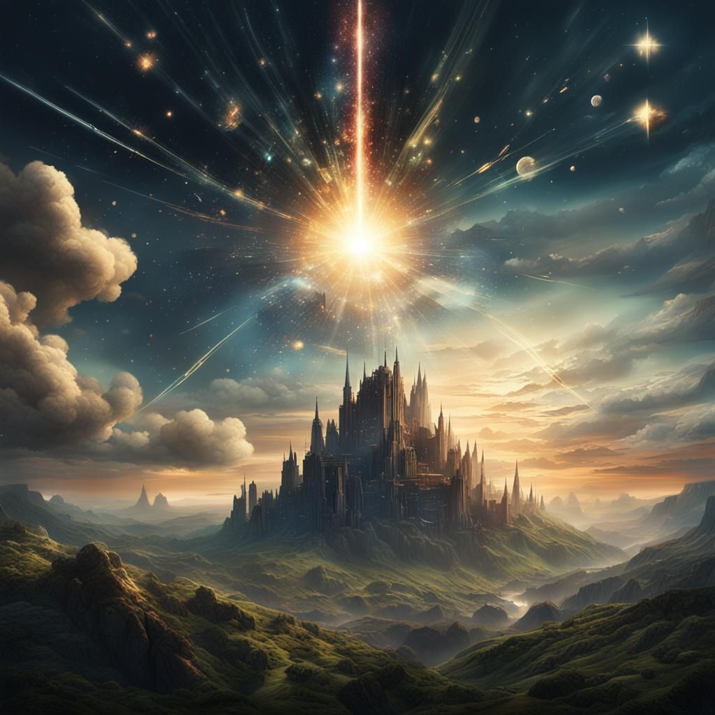 Dramatic Falling Star in Digital Matte Painting