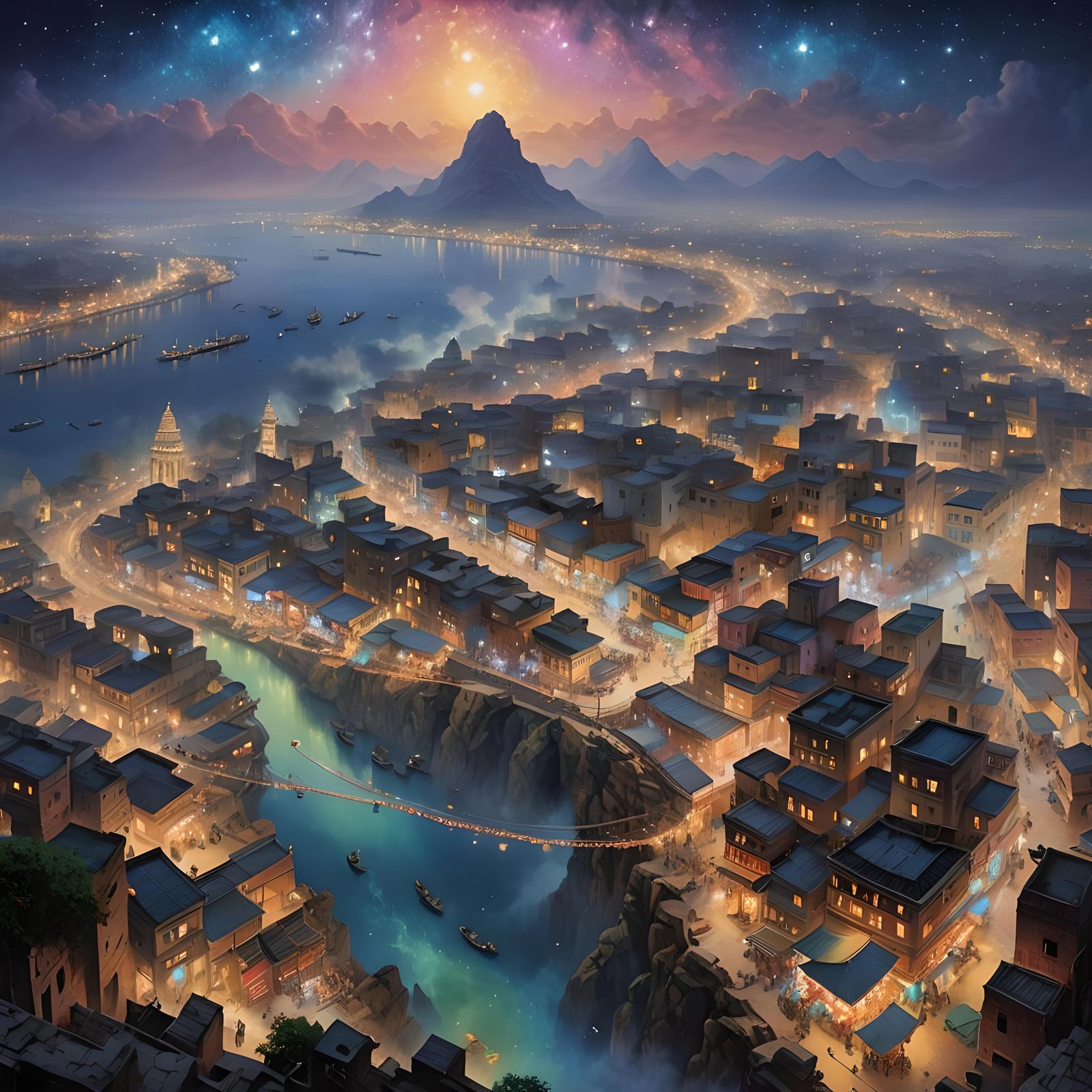 Kashi and Mathura at Night Under Neon Lights