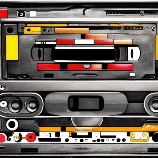 Vintage Cassette Tape with Stickers and Writing
