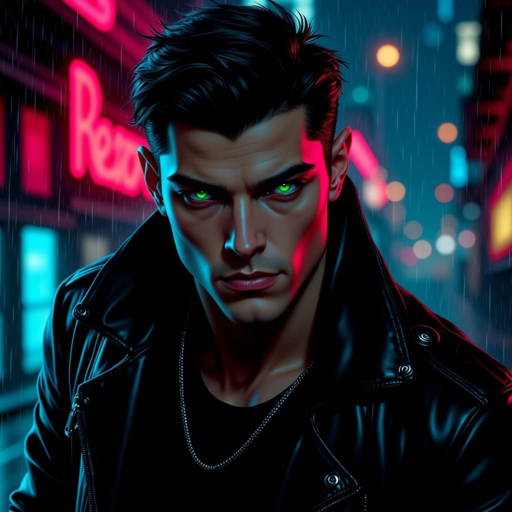 Handsome Man in Gritty Comic Book Style