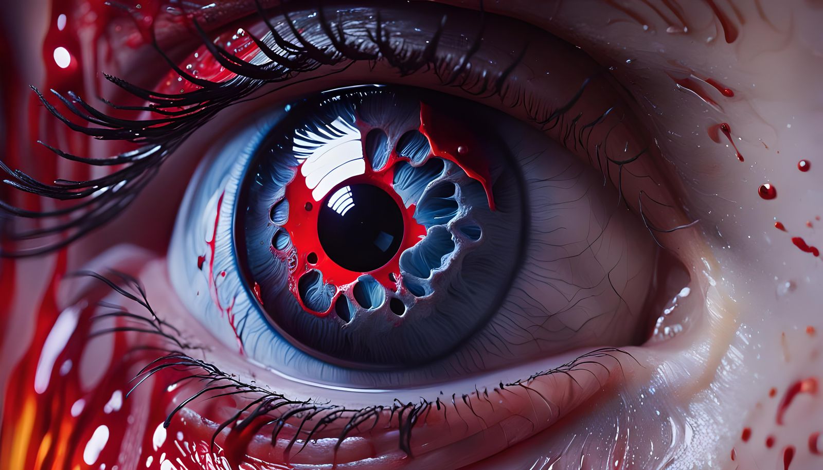 Hyperrealistic Cyborg Eye Autopsy in Postmodern Style