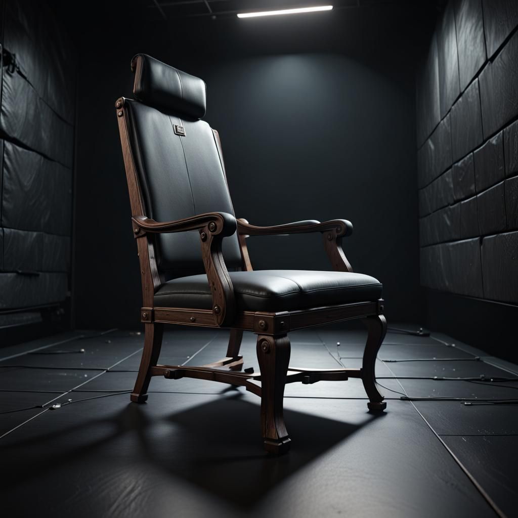 Single Chair in Pitch Black: 3D Render