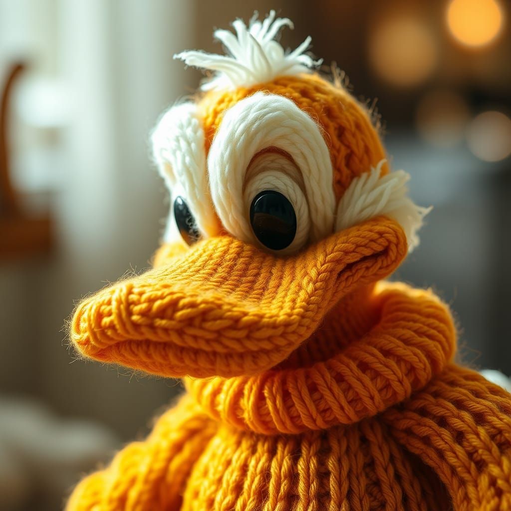 Knitted Uncle Scrooge McDuck Close-up