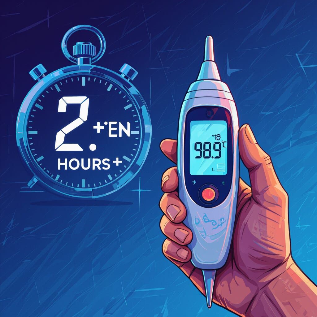 Fever Thermometer with Stopwatch in Pharmaceutical Style