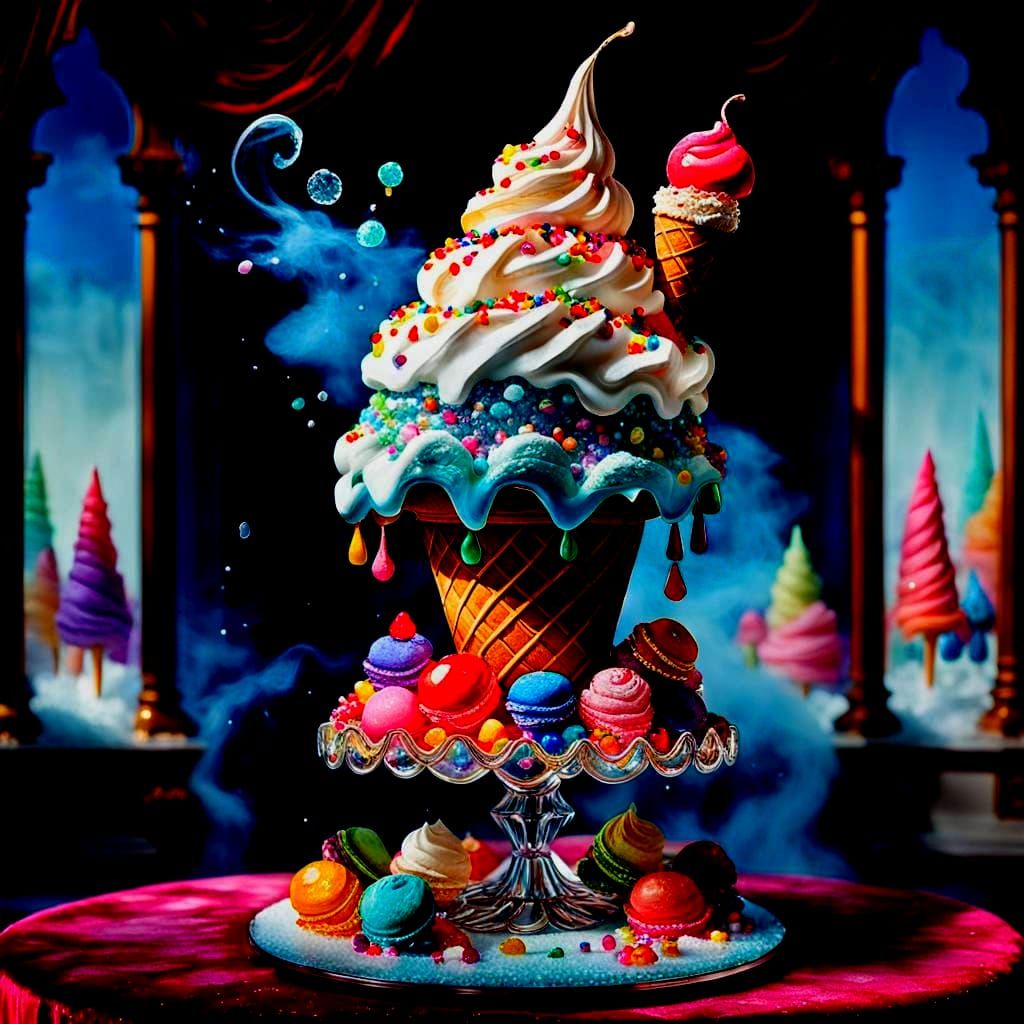 Magical Ice Cream Dress in Candy Art Style