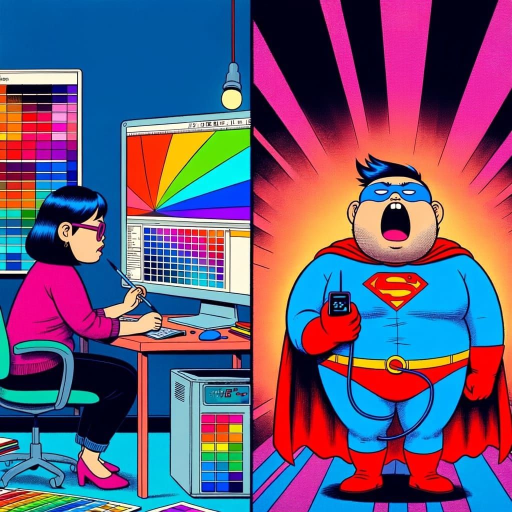 Graphic Designer vs Superhero in Funny Comic Meme