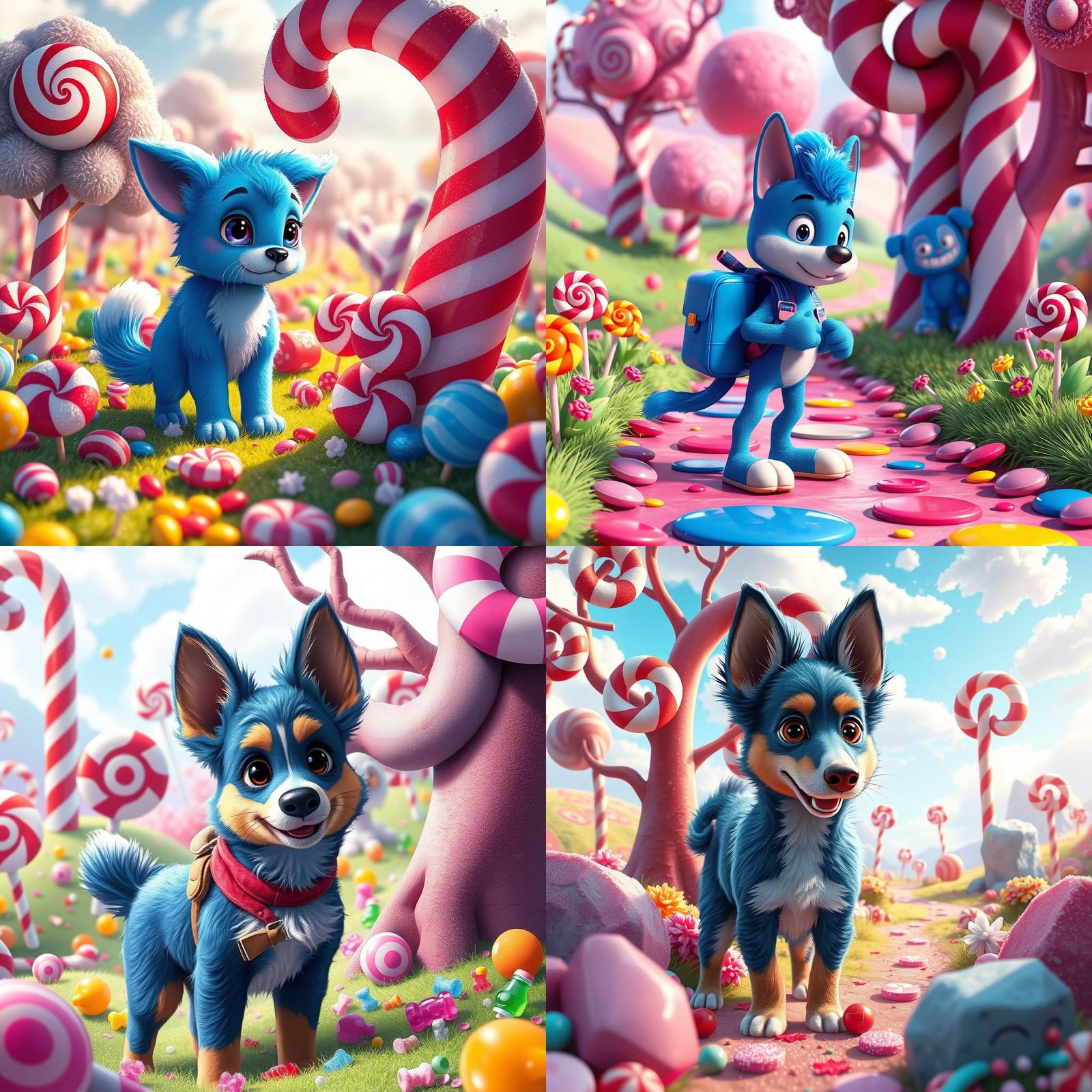 Bluey's Candyland Adventure: A Digital Illustration