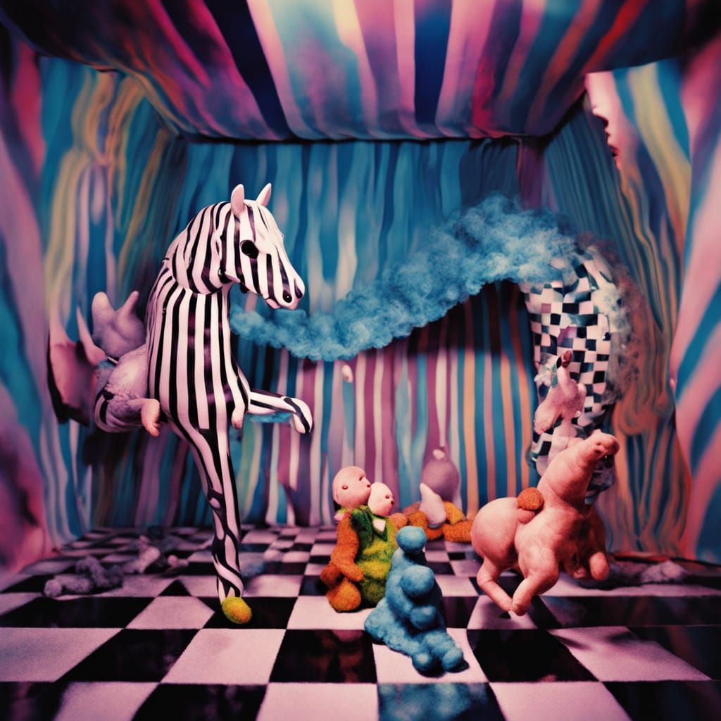 Op-Art Horror: Haunted Nostalgia in Surreal Vortex