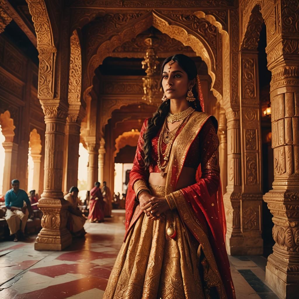 Indian Girl at Royal Fort in Cinematic Style