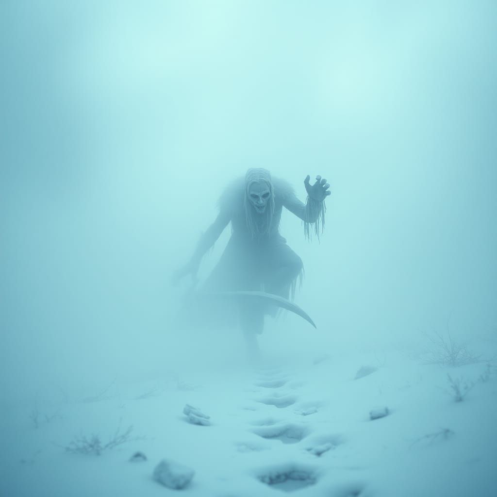 Ominous White Walker Emerges in Winter Fog