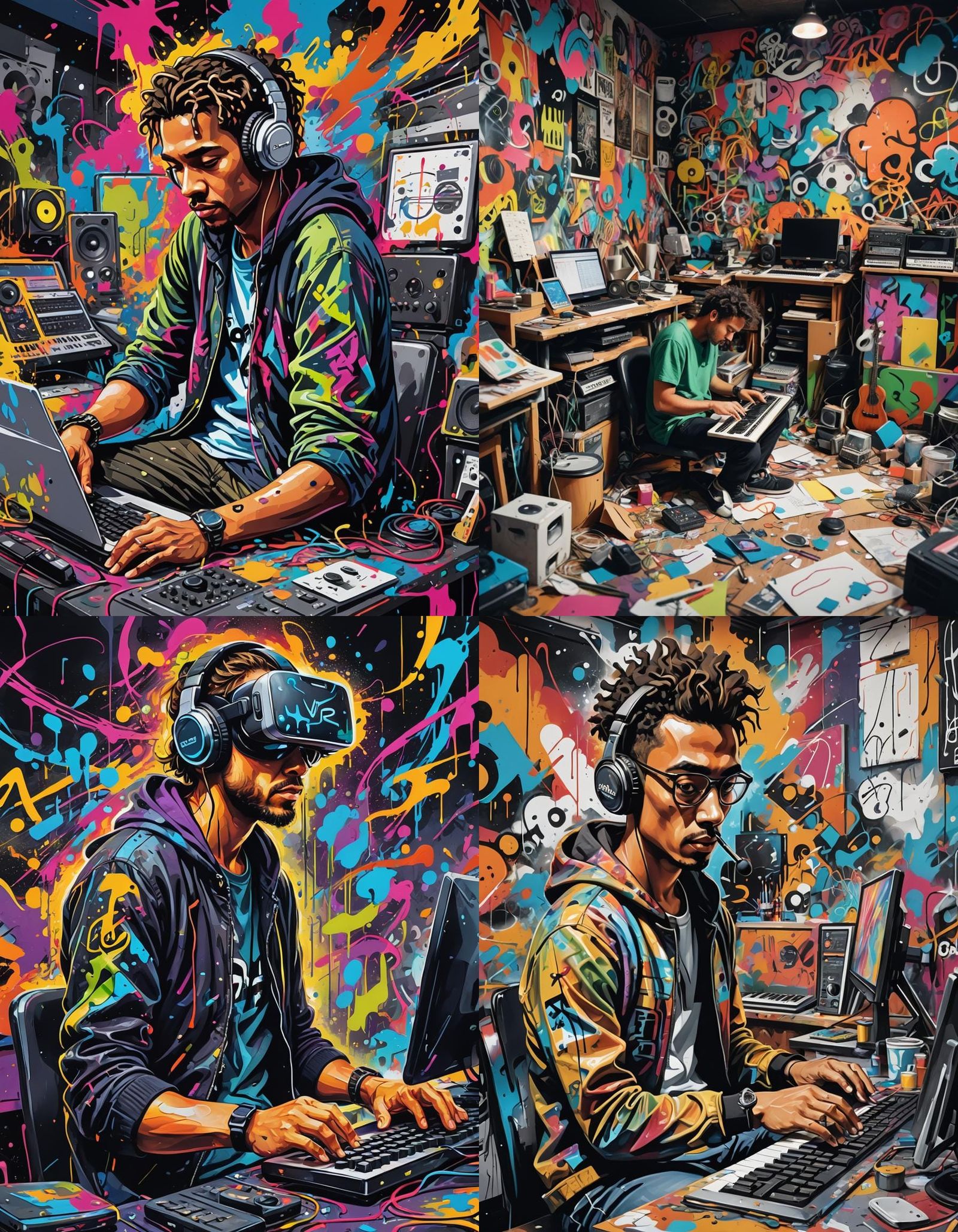 Music Producer in Graffiti Art Style